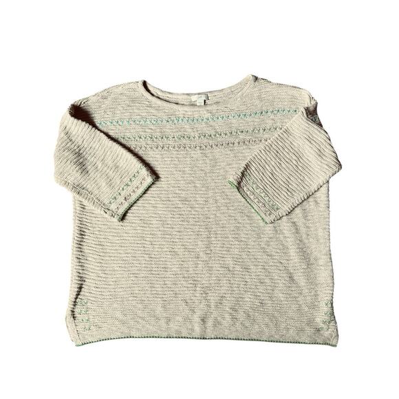 J. Jill Sweaters - J.Jill Women’s Light & Airy Textured Boatneck Beige 3/4 Sleeves Sweater Sz. MP